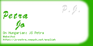petra jo business card