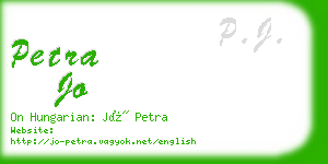 petra jo business card